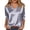 Gray #008, variant on Women's Silk Satin Blouse V Neck 3/4 Length Sleeve Tops Business Work Dressy Casual Shirts, White S