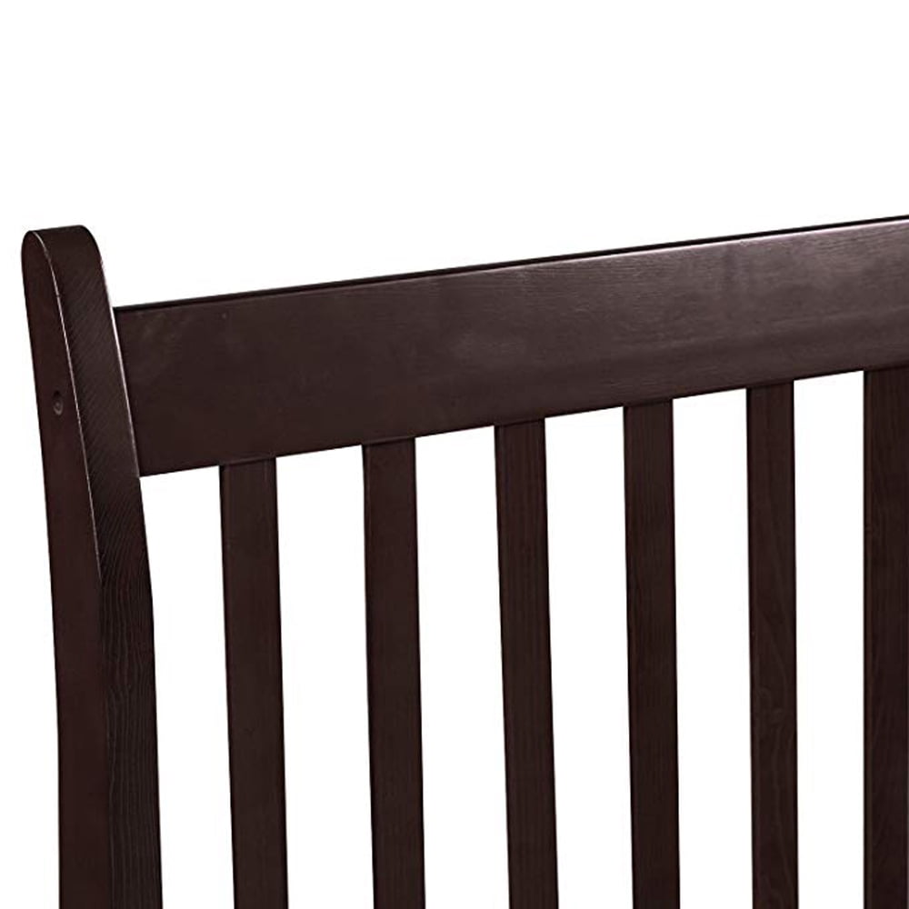 Clearance Twin Bed Frame Platform Mattress Foundation with Headboard Solid Wood Slat Support-Espresso