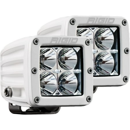 Solo Seat Rigid Mounting Rigid Industries 602113 D-Series Pro Flood Light; Surface Mount; Hybrid; 4 White LEDs; White Rectangular Housing; Set Of 2; ()