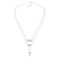 thumbnail image 3 of Elli by Julie & Grace Women Layered Necklace Infinity Heart Cross 925 Silver, 3 of 5