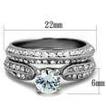 thumbnail image 2 of Luxe Jewelry Designs 2-Piece Women's Stainless Steel Pave Wedding Ring Set with Cubic Zirconia, Size, 2 of 4