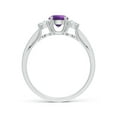 thumbnail image 2 of ANGARA Natural 0.45 Ct. Amethyst with Diamond Classic Ring in 14K White Gold for Women (Ring Size: 4), 2 of 9