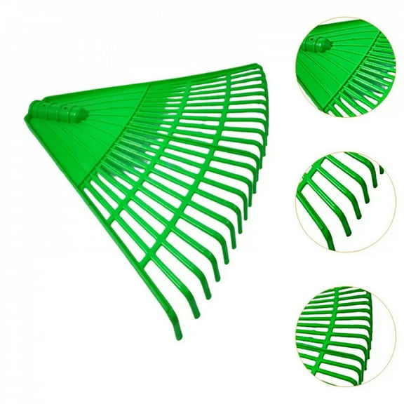 Lawn Rake Head Replacement Multipurpose for Spring Shrub Grass with 21 Tines Green