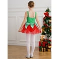 thumbnail image 4 of iiniim Girls Christmas Ballet Dance Dress Leotard Mrs Santa Elf Costume for Performance Green 8, 4 of 7