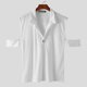 thumbnail image 3 of INCERUN Tops 2024 estilo coreano guapos hombres de punto camisetas con hombros descubiertos casual sólido cuello alto manga corta camiseta S-5XL, 3 of 5