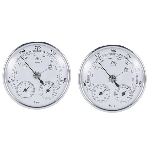 2X Wall Mounted Household Thermometer Hygrometer High Accuracy Pressure Gauge Air Weather Instrument Barometer