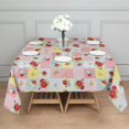 thumbnail image 3 of Pioneer Flower Floral Print Pattern Square Tablecloth, Waterproof Wipeable Spillproof Washable Table Cover for Home Kitchen Party and Daily Decor 60"x60", 3 of 6