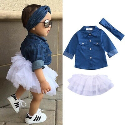 tutu with denim shirt
