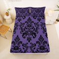 thumbnail image 5 of jejeloiu Spooky Skull Queen Sheets,Damask Pattern Queen Sheet Sets For Adults,Purple Black,4 Pieces,1 Flat Sheet, 1 Fitted Sheet and 2 Pillowcases, 5 of 6
