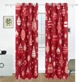 thumbnail image 2 of Christmas Decorations Red Black Out Curtains 72 Inch Length Curtains for Sliding Glass Doors Bedroom Living Room 2 Pack, 2 of 6