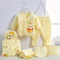 thumbnail image 2 of Povozer 0-3 Months Newborn Baby Boys Girls Outfit Layette Gift Set Seven Piece Baby Set For Comfortable Soft Stylish And Cute Cartoon Baby Set,Size 0-3 Months,Light Yellow, 2 of 5