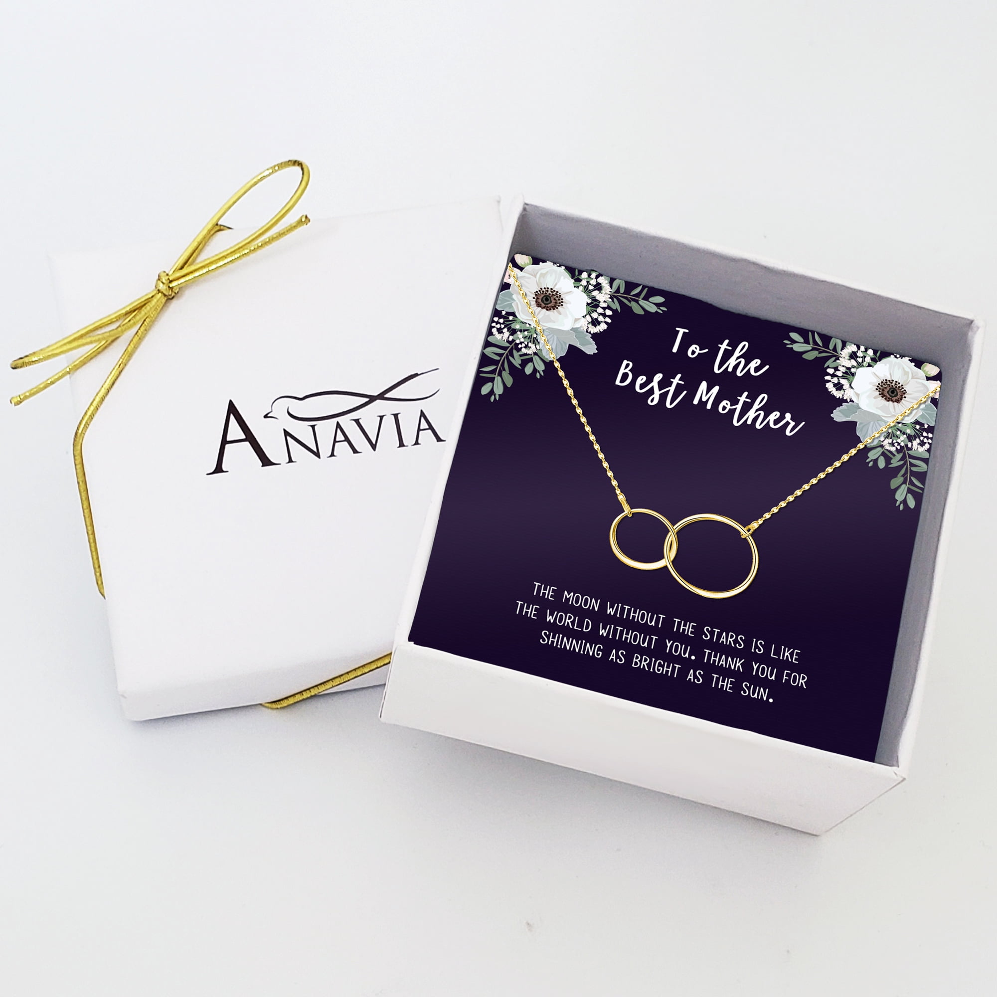 To The Best Mother Mother's Day Gift, Gift for Her, Gift for Her, Mother's Day Jewelry with Card, Card and Necklace Set for Mother's Day, Gift for Mom [Gold Infinity, No-Personalized Card]