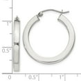 thumbnail image 2 of 925 Sterling Silver 3x25mm Square Tube Hoop Earrings 26x24mm Wide 3mm Thick Hoop Earring for Women, 2 of 2