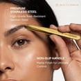 thumbnail image 4 of Tweezers for Women Facial Hair: Ultra Precision Tweezers for Women & Men, Sharp Slant Tweezer for Eyebrows, Ingrown Hair Removal. Professional Plucker + Case, German Stainless Steel Gold, 4 of 5