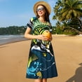 thumbnail image 4 of Naloa Robe d'Été pour Femmes avec Poches, Manches Courtes, Robe de Plage Fluide pour Vacances, 4 of 6