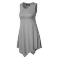 thumbnail image 2 of Made by Johnny Women's Handkerchief Hem Tank Tunic Top XXL HEATHER_GRAY, 2 of 4