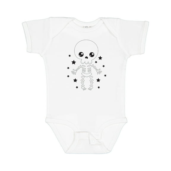 Inktastic Happy Halloween Spooky Skeleton and Stars Boys or Girls Baby Bodysuit