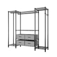 thumbnail image 3 of HLONK Wire Garment Rack Heavy Duty Clothes Rack，Closet Organizer Metal Garment Rack Portable Clothes Hanger Home Shelf Fabric Drawers，Freestanding Closet Wardrobe，Black, 3 of 5