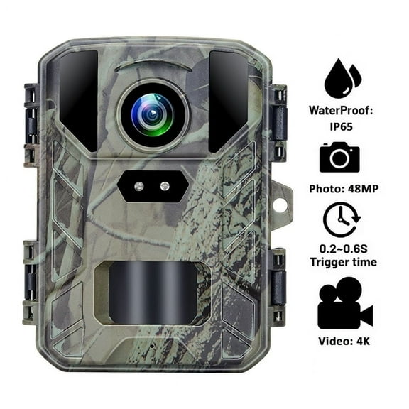 SuntekCam Trail Camera MINI Game Camera 48MP/4K HD Resolution with 32GB SD Card  Hunting Camera with Low Glow Night Vision Motion Activated Waterproof for Outdoor Scouting Wildlife Monitor