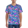 thumbnail image 4 of Haiem Hip Hop Hipster Baseball Jersey Button Down Shirts Sports Uniforms Men Women Jersey(Colorful Mushrooms,X-Large), 4 of 9