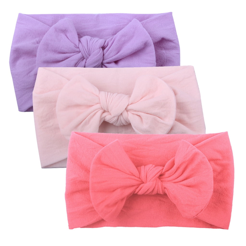 New Baby Hair Band Headband Toddler Turban Headwear Accessories Solid Bow Girls 