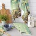 thumbnail image 2 of France Eiffel Tower City Microfiber Kitchen Hand Towel Dish Cloth Tableware Household Cleaning Towel Utensils for Kitchen, 2 of 7