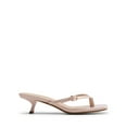 thumbnail image 2 of Women's 90s Thong Kitten Heel Sandals Minimalist Square Toe Slip-On Shoes, 2 of 5
