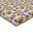 thumbnail image 4 of Ambesonne Watercolor Fitted Sheet, Sketchy Floral Ornament, Queen Size, Indigo Ivory Multicolor, 4 of 5
