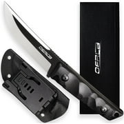 Oerla WS-0018 Tactical Fixed Blade Knife - 3.46in Razor Sharp Edge with Black G10 Handle Duty Belt Clip and Kydex Sheath