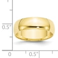 thumbnail image 4 of Primal Gold 10 Karat Yellow Gold 6mm Lightweight Half Round Band Size 6, 4 of 7