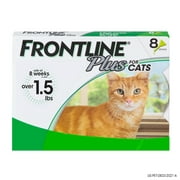 FRONTLINE Plus for Cats and Kittens (1.5 lbs and over) Flea and Tick Treatment, 8 Doses