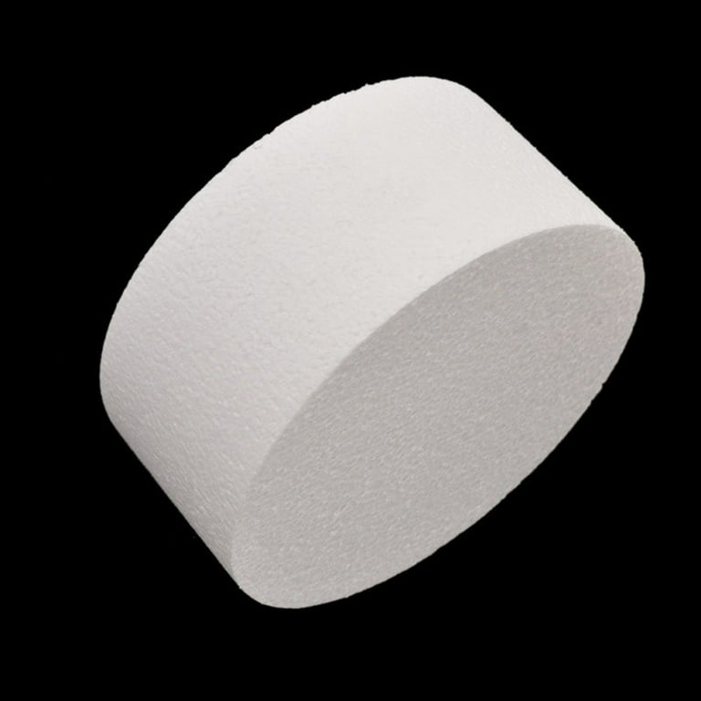 White Floral Styrofoam Foam Circle Disc Cake Home Wedding Decor 8 x 4