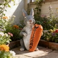 thumbnail image 3 of Easter Bunny Statue Outdoor Garden Decor, Resin Rabbit Figurine For Lawn Patio Porch Spring Holiday Display, Gray Rabbit Sculpture For Yard Decorations, 3 of 6
