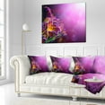 thumbnail image 2 of Designart Flowers on Purple Background - Floral Throw Pillow - 16x16, 2 of 4