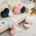 thumbnail image 4 of Beige Heart Pillows, Cute Heart Decorative Pillow, Heart Shaped Throw Pillows for Bed, Faux Rabbit Fur Plush Hoom Decor Pillow Cushion for Chair Sofa Living Room (Mini 12.9" x 9.8"), 4 of 13