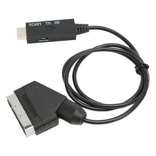 Sound Video Converter Cable, SCART HD Multimedia Interface Converter Adapter HD 1080P Lightweight for VCR