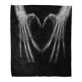 thumbnail image 1 of SIDONKU Throw Blanket Warm Cozy Print Flannel Xray Bones of Hands Making The Sign Love Heart Science Comfortable Soft for Bed Sofa and Couch 58x80 Inches, 1 of 1