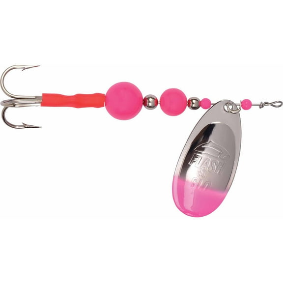 Yakima Bait Flash Glo Casting Spinner, 1/2 oz, Nickel Pink