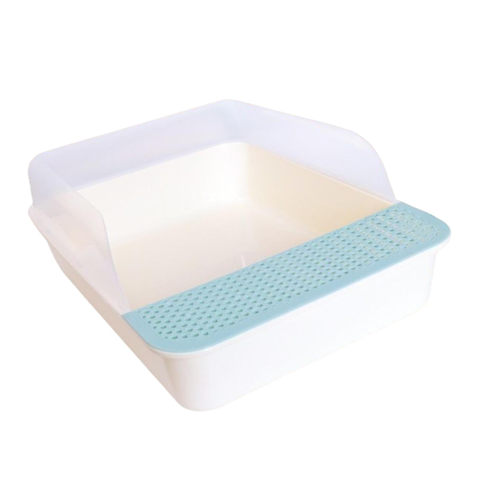 Bvdfgk Open Top Cat Litter Tray Sandbox Semi Enclosed Kitty Litter Box Cat Toilet for Blue Large