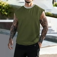 thumbnail image 2 of Compression Tank Top Men Qiggri Men's Summer Sports Sleeveless Round-Neck Solid Shirt Trendy T-Shirt, 2 of 7