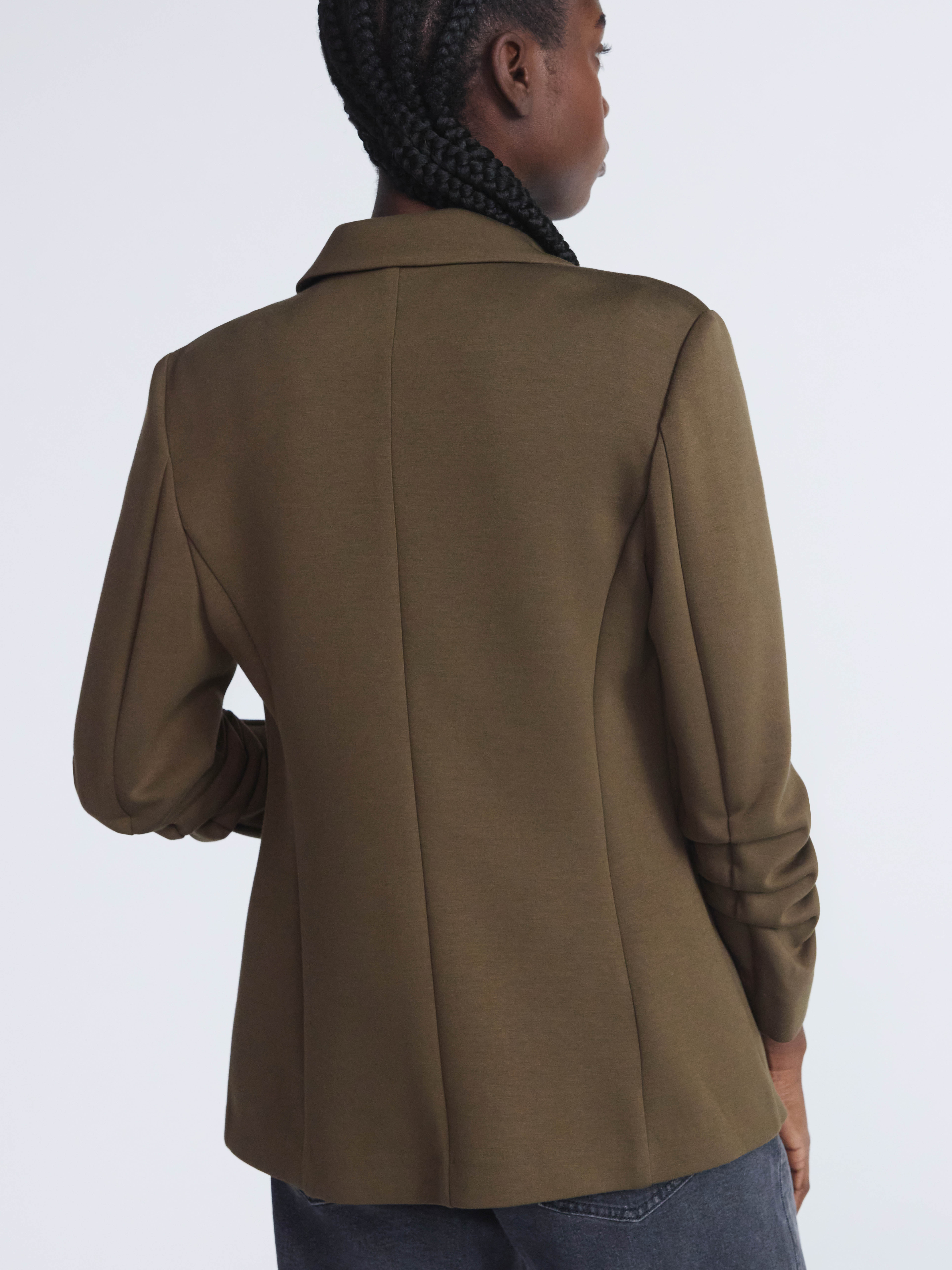 Scoop Women's and Women’s Plus Ultimate ScubaKnit Relaxed Blazer with Scrunch Sleeves, Sizes XS-4X