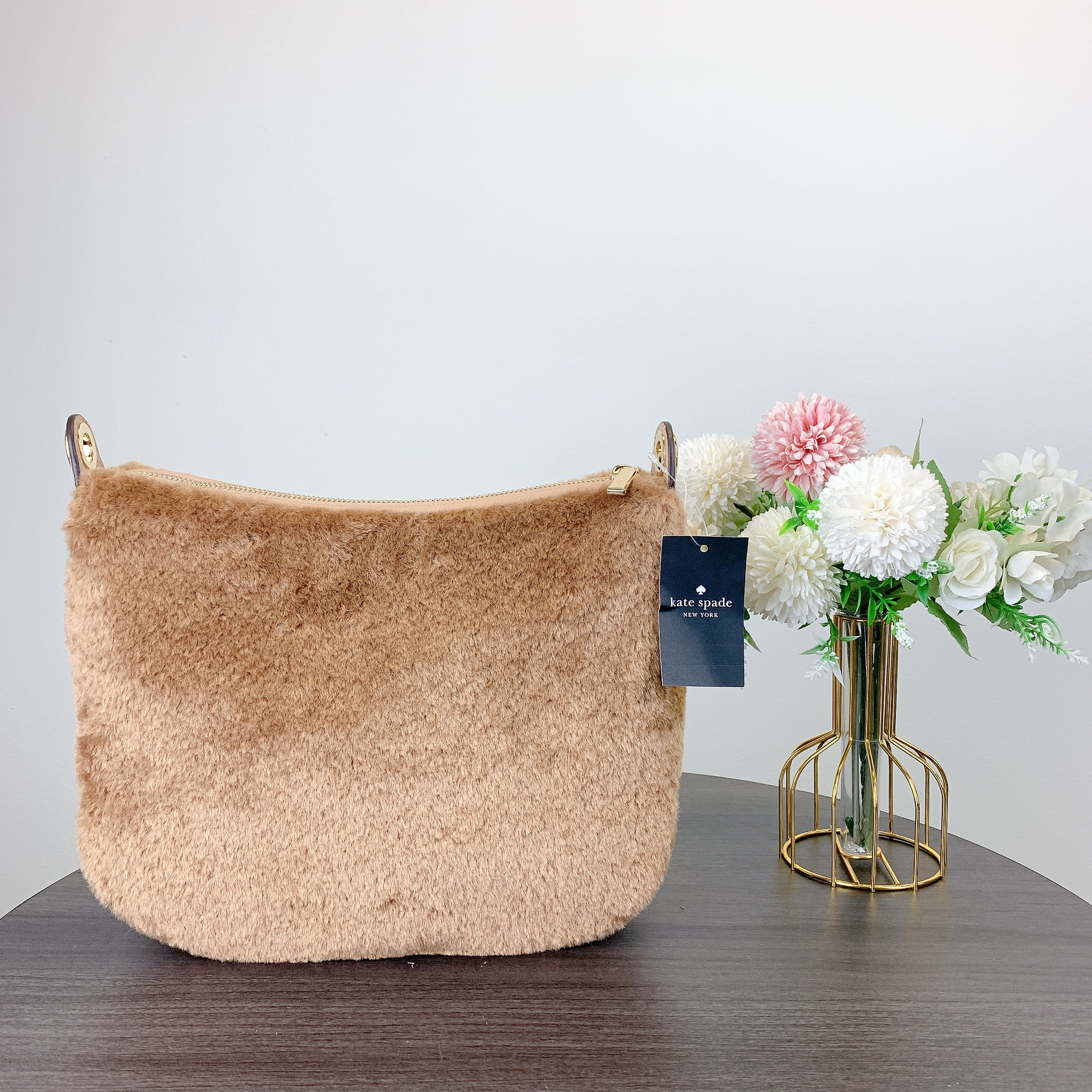 kate spade KI894 Rosie Faux Fur Medium Crossbody IN Light