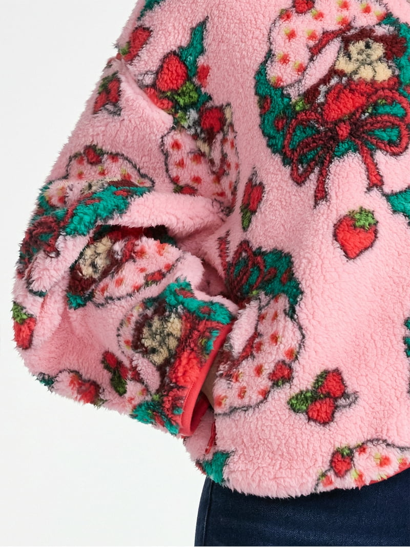 Strawberry Shortcake Women's Christmas Print Woobie Fleece Jacket