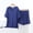 Blue, variant on Women’s Cozy Modal Cotton Cooling Pajama Set - V-Neck Loose T-Shirt & Wide Leg Shorts for Sleep & Lounging (Multiple Colors)