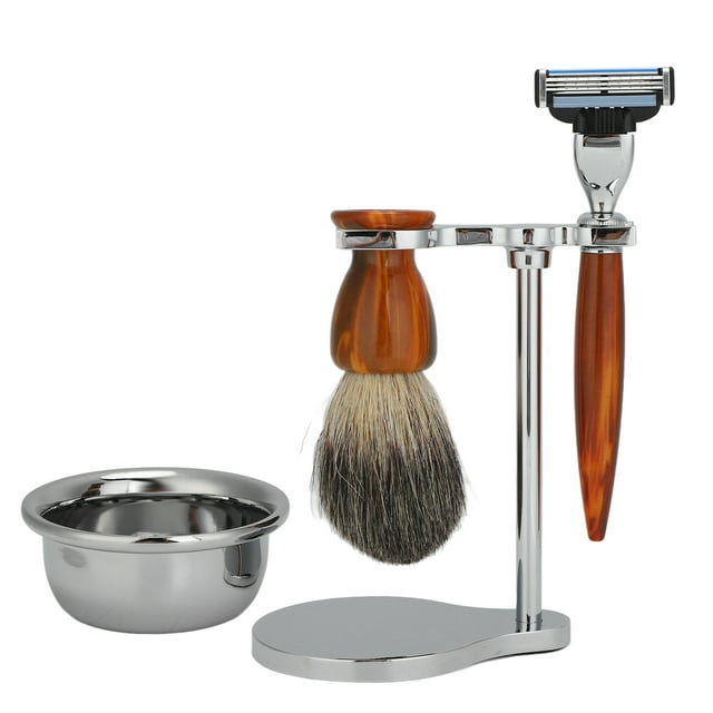Kit de afeitado para hombres NikouMX 4 piezas con brocha de afeitar profesional