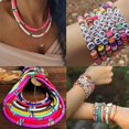 thumbnail image 3 of 3600 Pcs Perles d'Argile pour Kit de Fabrication de Bracelets, 24 Couleurs Perles Rondes Plates en Argile Polymère, 3 of 8