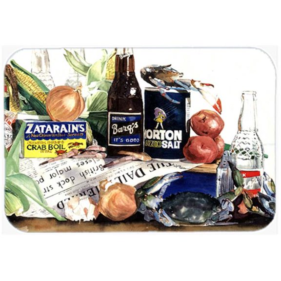 Carolines Treasures  15 x 12 in. Barqs, Crabs, and Spices Glass Cutting Board, Large