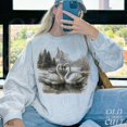thumbnail image 3 of Winter Swans Sweatshirt | Vintage Romantic Wildlife Pullover, 3 of 7