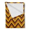 thumbnail image 2 of Yellow Chevron Soft Flannel Fleece Throw Blanket, Chevron Pattern with Yellow and Brown Lines Classical Retro, Cozy Plush for Indoor and Outdoor Use, 60" x 80", Pale Brown Marigold, by Ambesonne, 2 of 5