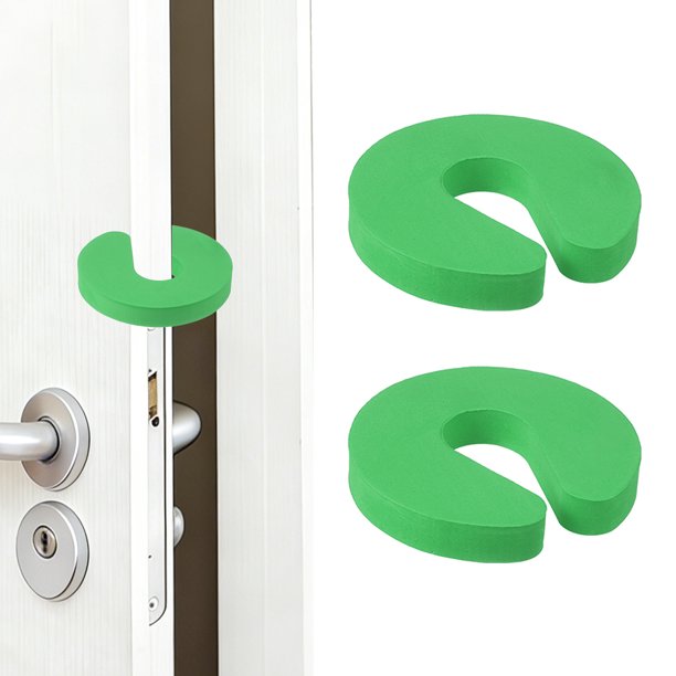 2 Pack Guardias de Dedos, Topes de Puerta EVA Suave, Protector Antigolpes, Verde